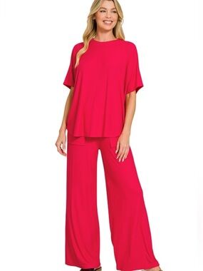 470. Women’s Ruby Mineral Wash Ribbed 2-Piece Set NEW